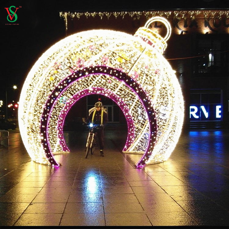 Large 3D Arch Ball Shape Outdoor Motif Light for Christmas Decoration