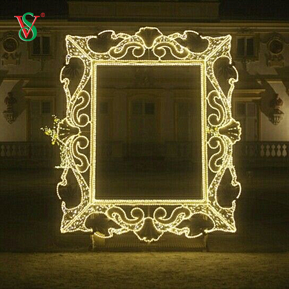 LED 2D Photo Frame Motif Lights for New Year Festival Outdoor Decoration