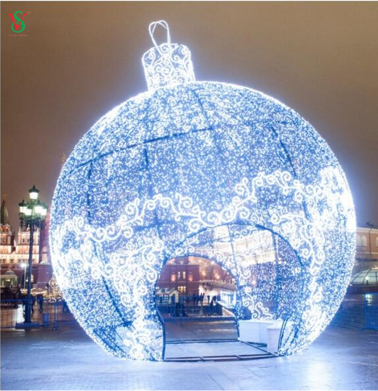 Memorable Holiday Night LED Decoration Giant Ball Motif Light for Outdoor Christmas Street