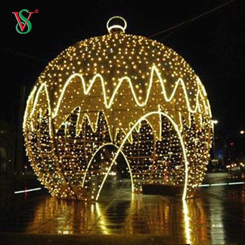 Outdoor Decorative Ornaments LED 3D Sphere Christmas Giant Balls Motif Light