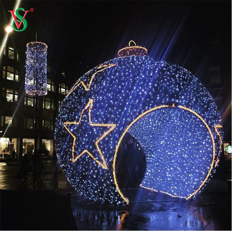 Outdoor Decorative Ornaments LED 3D Sphere Christmas Giant Balls Motif Light