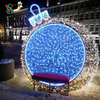 Memorable Holiday Night LED Decoration Giant Ball Motif Light for Outdoor Christmas Street