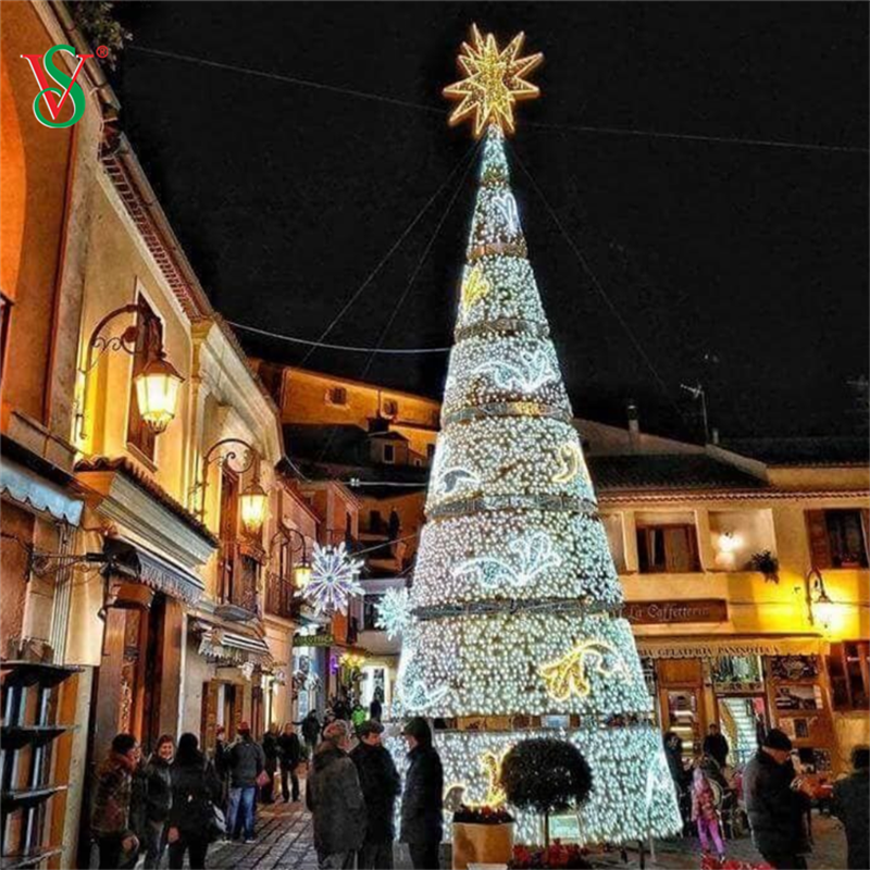 Large LED 3D Christmas Cone Tree Light for Shopping Mall Decoration