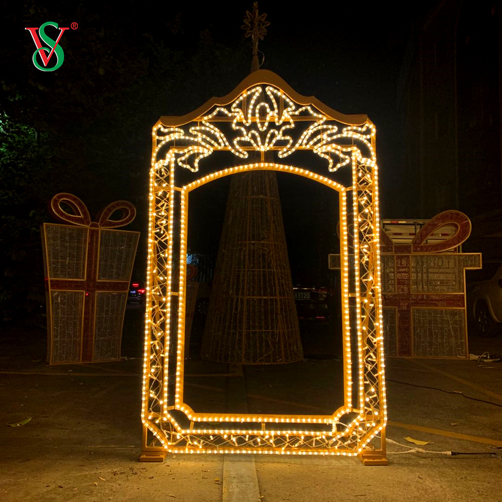 LED 2D Photo Frame Motif Lights for New Year Festival Outdoor Decoration