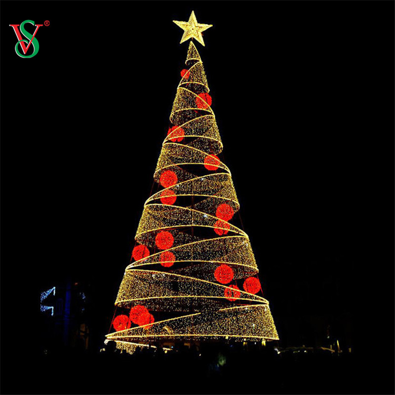 Large LED 3D Christmas Cone Tree Light for Shopping Mall Decoration