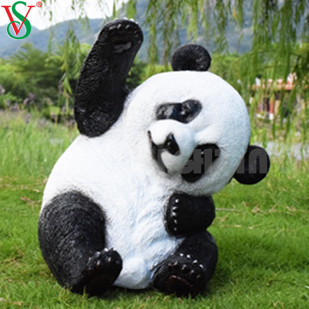 Outdoor Decoration Lighted Fiberglass Acrylic Panda Light Led 3D Animal Motif Sculpture