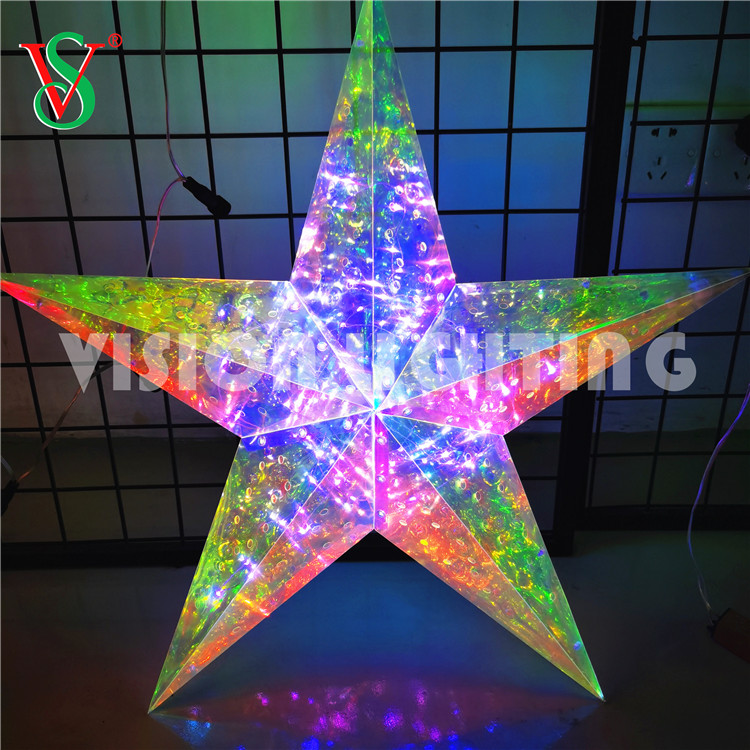 Christmas Fairy Pendant LED PVC Ball Star Light for Outdoor Tree Hanging Decoration