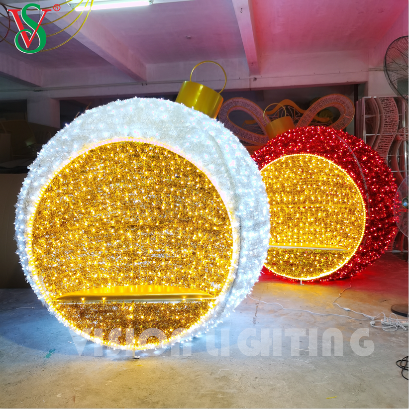 3D Illuminated Sphere Christmas Giant Round Arch Ball Shape Decoration Light for Outdoor Street