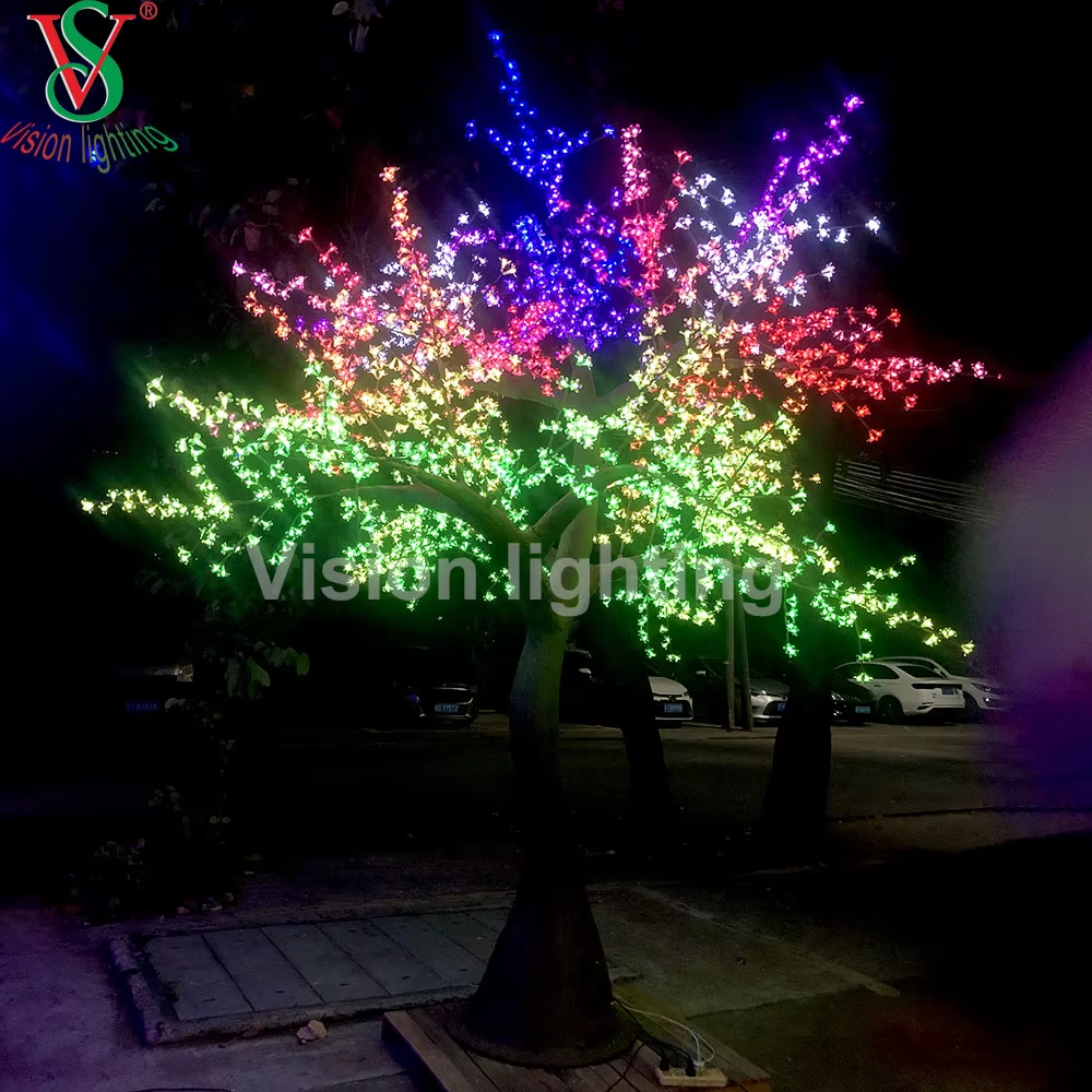 Outdoor RGB LED Cherry Blossom Tree Light – IP65 Waterproof Decorative Lighting for Garden Park & Event Display