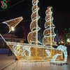 Custom 3D LED Ship & Vehicle Sculpture Eye-Catching Outdoor Light Decoration for Theme Parks & Cities & Festivals