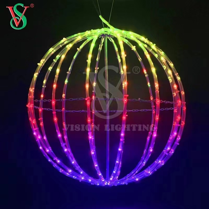 Ws2811 Programmable Pixel Rope Light LED RGB Illuminated Foldable Ball 3D Motif Lights