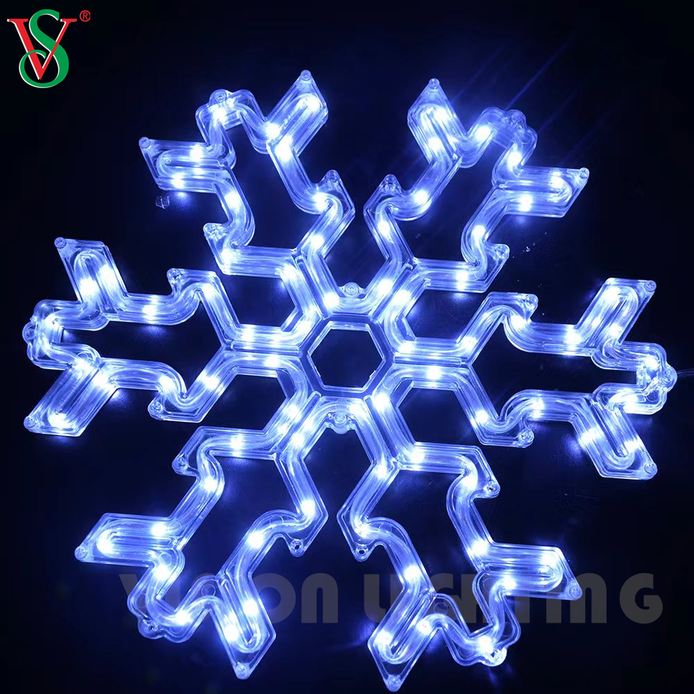 Christmas Outdoor Decoration Hanging Ornaments Led Acrylic Snowflake Motif Lights