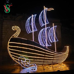 Giant LED 3D Boat Vessel Ship Motif Light for Holiday Outdoor Decoration