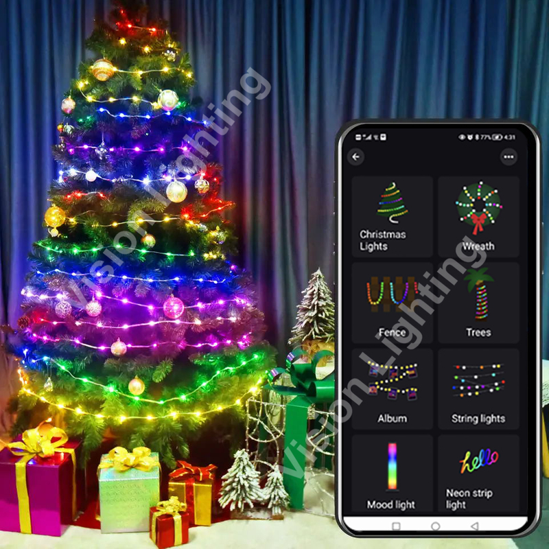 Holiday use remote control USB plug fairy garland Christmas tree decoration led RGB smart strip string lights