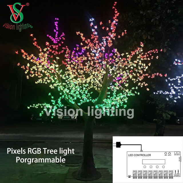 Outdoor RGB LED Cherry Blossom Tree Light – IP65 Waterproof Decorative Lighting for Garden Park & Event Display