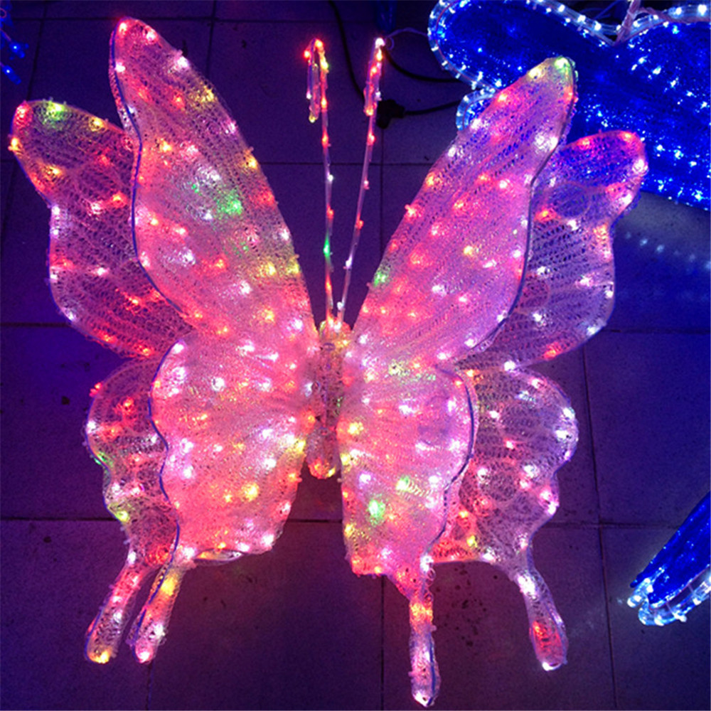 RGB Illuminated Butterfly Decoration for Outdoor Indoor Wedding Supplies