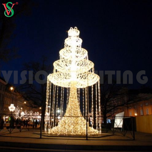 3D LED Light Fountain Motif Sculpture for Outdoor Landscape Decorations
