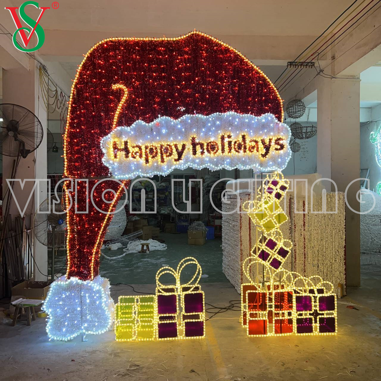 Commercial Holiday Outdoor Giant Photo Frame 3D Motif Lights for Christmas Light Displays