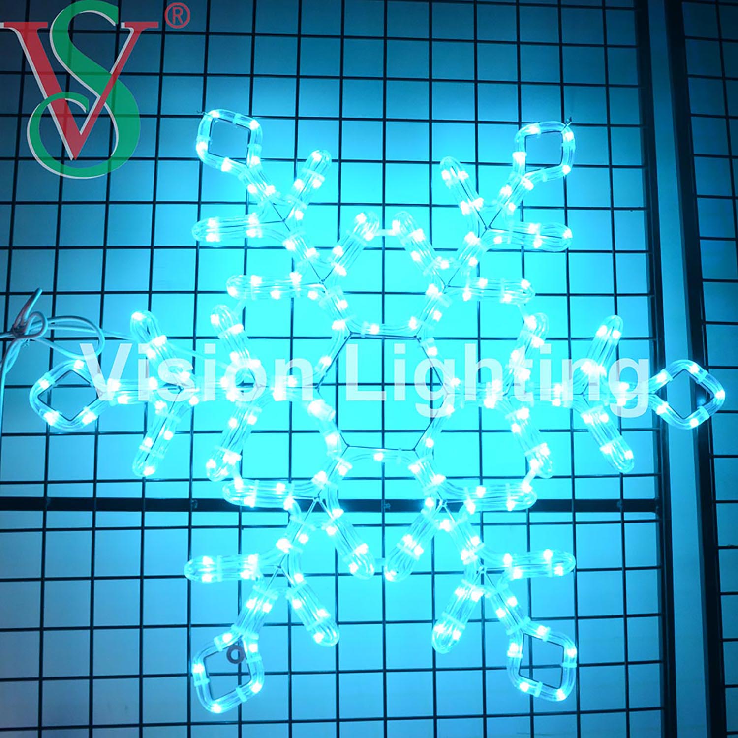 Outdoor pixel 2D Sculpture led Landscape programmable decoration snowflake Christmas RGB motif light