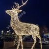 Christmas outdoor decoration 3D Sculpture motif Customized giant animal led deer light