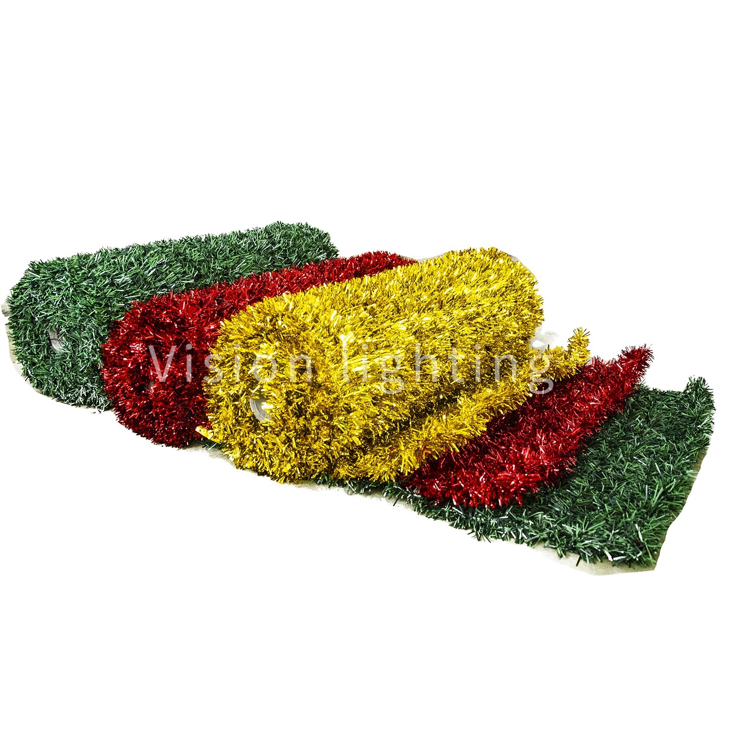 High Quality PET / PVC Net Tinsel Garland Carpet Grass for Christmas Motif Decoration