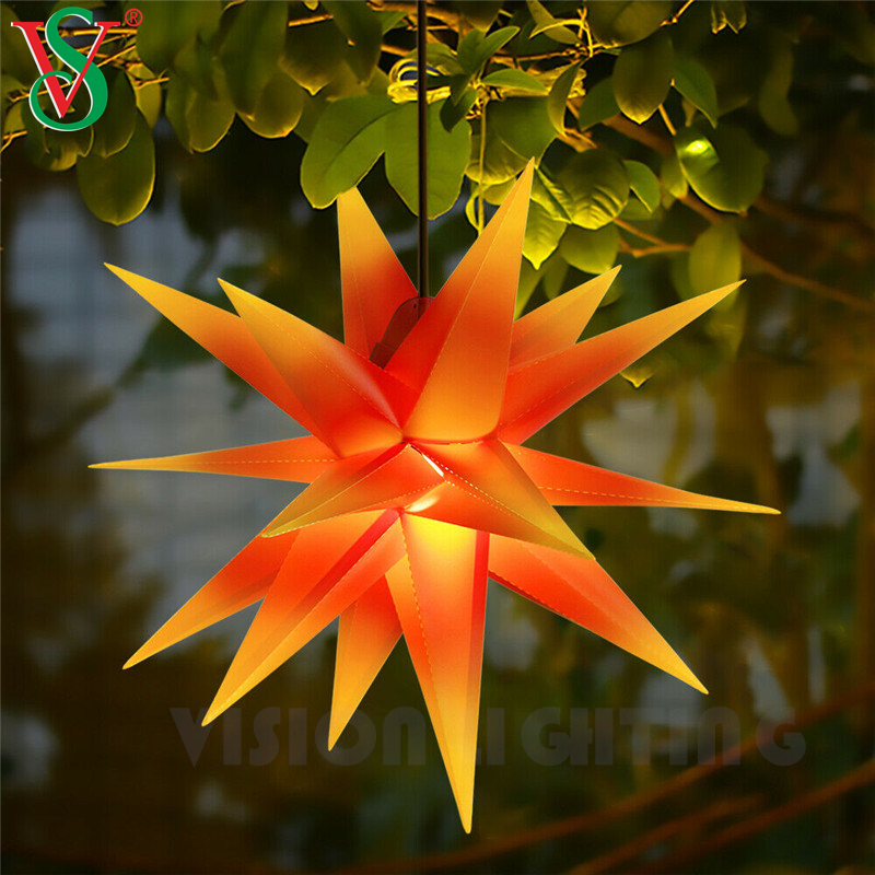 Outdoor Waterproof Hanging Moravian Star Burst Star Motif Lights for Christmas Tree Decoration