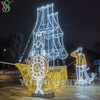 Custom 3D LED Ship & Vehicle Sculpture Eye-Catching Outdoor Light Decoration for Theme Parks & Cities & Festivals