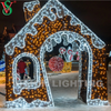 Outdoor Christmas 3d Motif Decoration Lights Led Illuminated Gingerbread House Motif Light