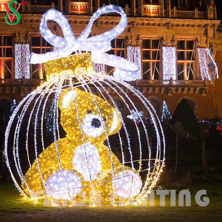 Led Bear Light Giant 3D Teddy Bear Motif Lights for Outdoor Christmas Decoration