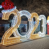 New Year Sign Board Outdoor 3D Sculpture Motif Lights for New Year Decoration