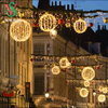 Fairy String Garland Ball Lamp Hanging Sphere Foldable Ball Motif Lights for Mall Decoration Lighting
