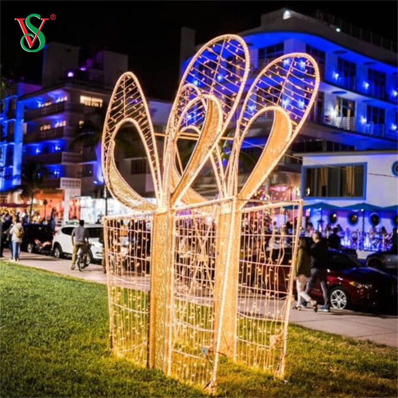 LED 3D Gift Box Present Motif Light for Christmas Holiday Decoration