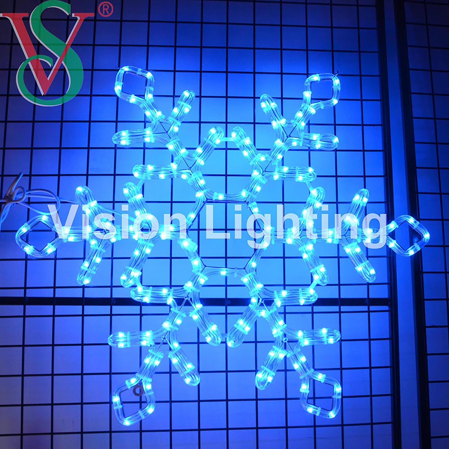 Outdoor pixel 2D Sculpture led Landscape programmable decoration snowflake Christmas RGB motif light