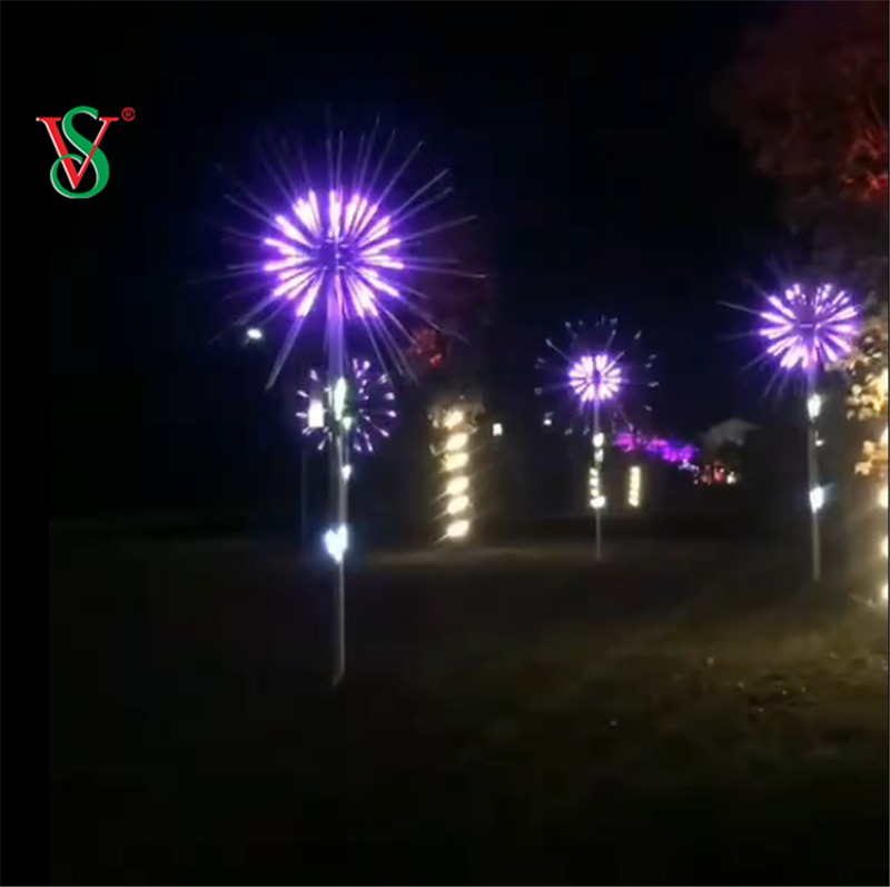 RGB Full Color Led Fireworks Tree Lights for Outdoor Christmas Holiday Decoration