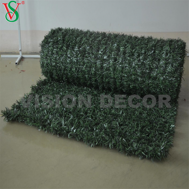 High Quality PET / PVC Net Tinsel Garland Carpet Grass for Christmas Motif Decoration
