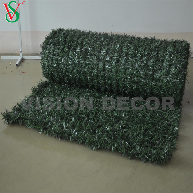 High Quality PET / PVC Net Tinsel Garland Carpet Grass for Christmas Motif Decoration
