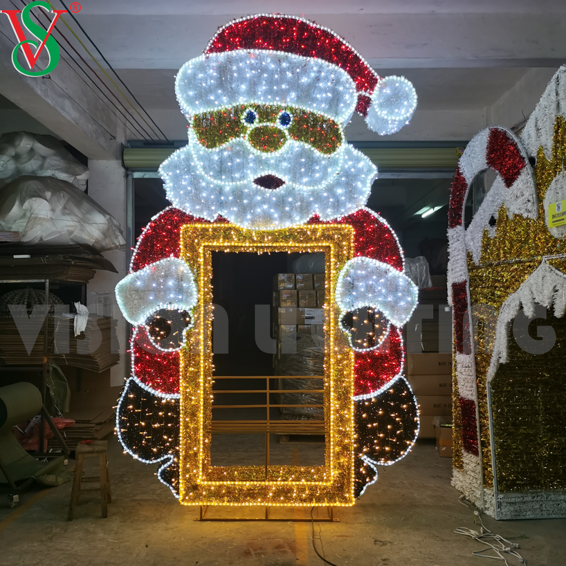 Luces De Navidad Outdoor Christmas Decoration Light LED 2D & 3D Photo Frame Motif Lights