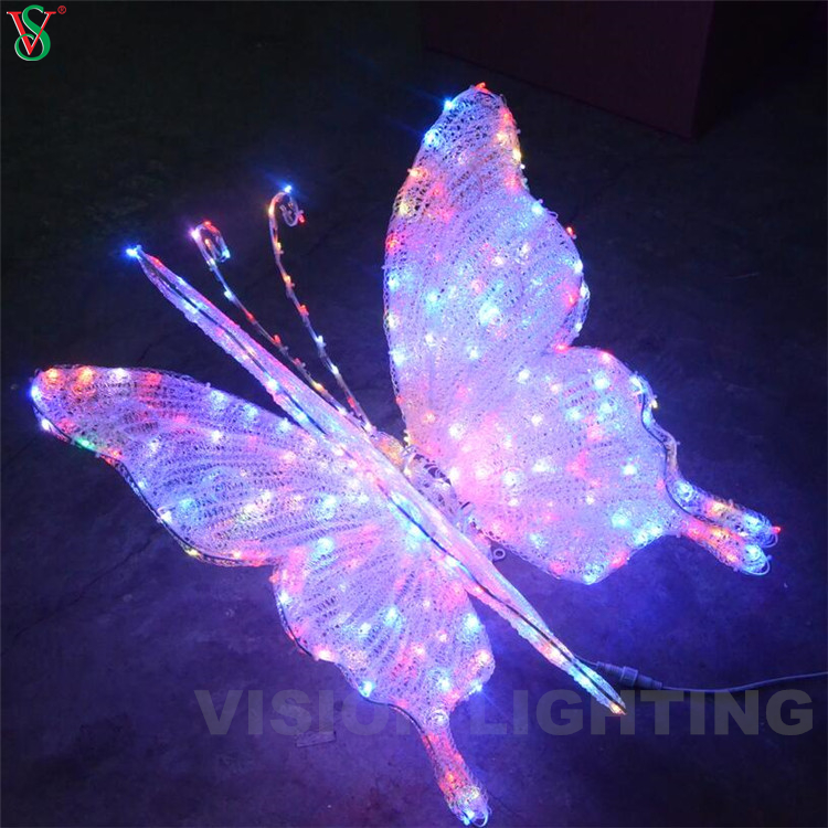 RGB Illuminated Butterfly Decoration for Outdoor Indoor Wedding Supplies