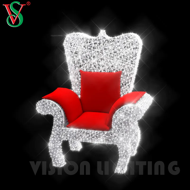 Outdoor Luxury Fairy Christmas Prop Decoration Led Chair Motif Lights for Mall Plaza Street