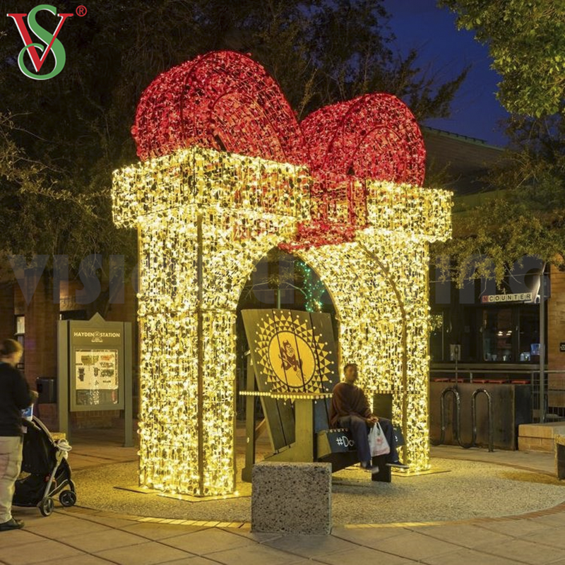 Navidad Luces Outdoor Glowing Tunnel Led Illuminated Arch Motif Decoration Lighting for Christmas Display