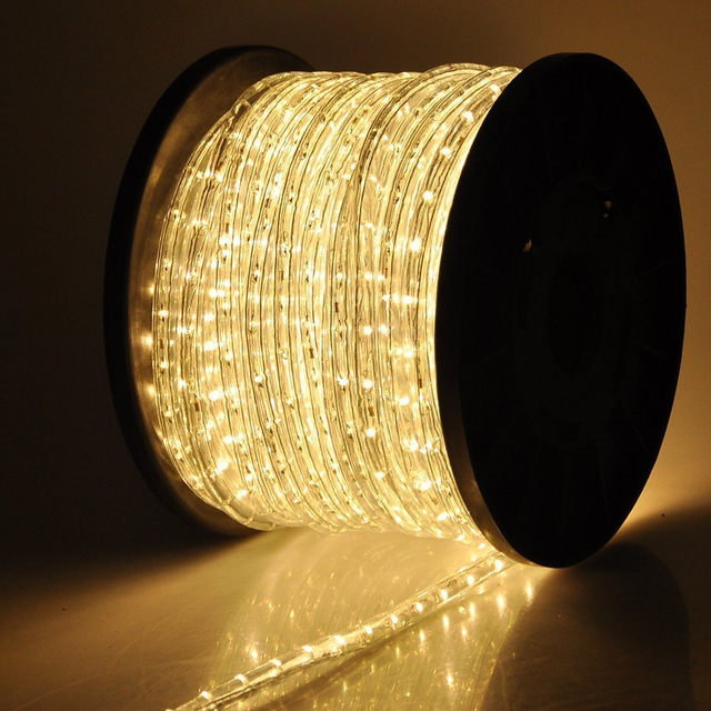 Holiday Decoration Round Shape Rgb 100m Led Flex Rope Strip Light for Shop Window Park Street