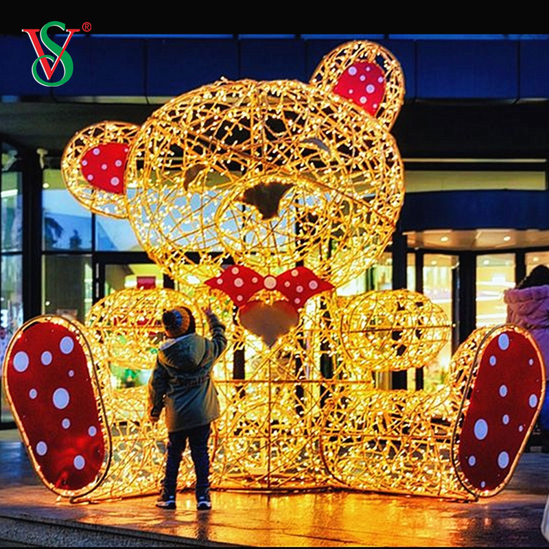 LED 3D Teddy Bear Motif Light for Christmas Holiday Decoration