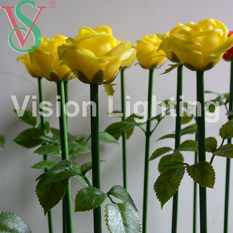 High quality artificial IP65 Landscape use Christmas decorative led insert artificial rose flower light