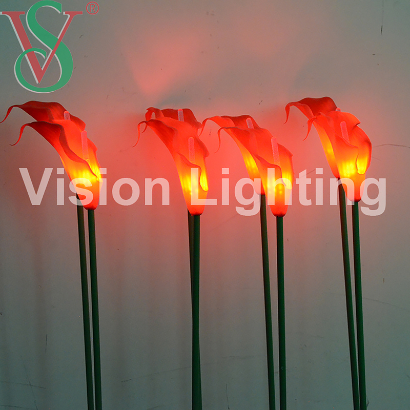 Outdoor garden IP65 Landscape use Christmas decorative high quality led insert artificial calla lily flower light