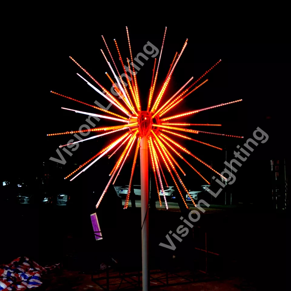 Outdoor Led Christmas Decoration 12V RGB Fireworks Tree Motif Light for Street