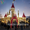Large 3D LED Castle Tower Light – Outdoor Holiday Decoration for Commercial Christmas Displays