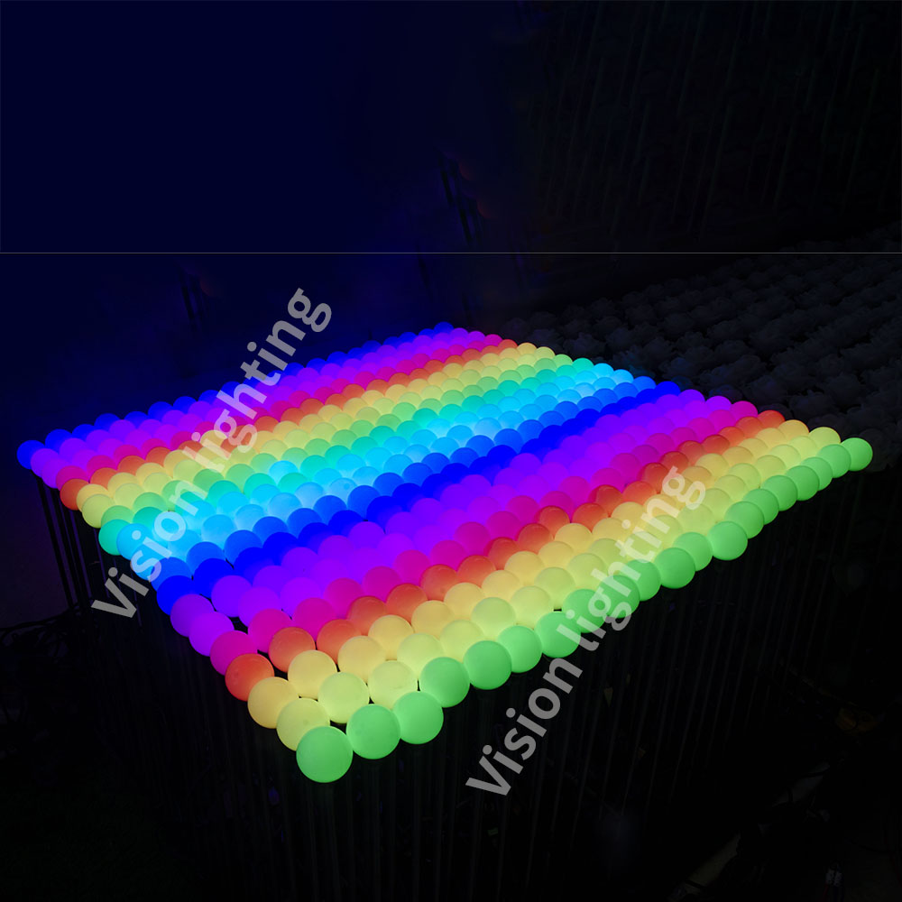DMX/SPI RGB Outdoor Floor Landscape Decoration LED PE Ball Lights Ground Inserted Ball Lamp