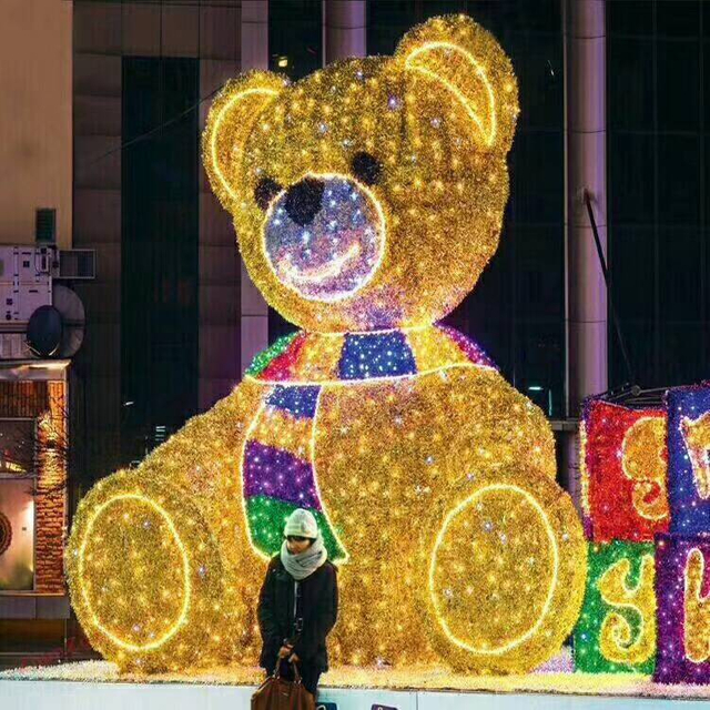 Led Bear Light Giant 3D Teddy Bear Motif Lights for Outdoor Christmas Decoration