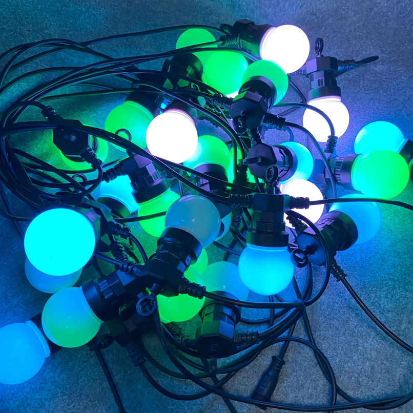 Outdoor 50MM Bulb WS2811 DMX/SPI Festoon Belt Lights Programmable Ball String for Christmas