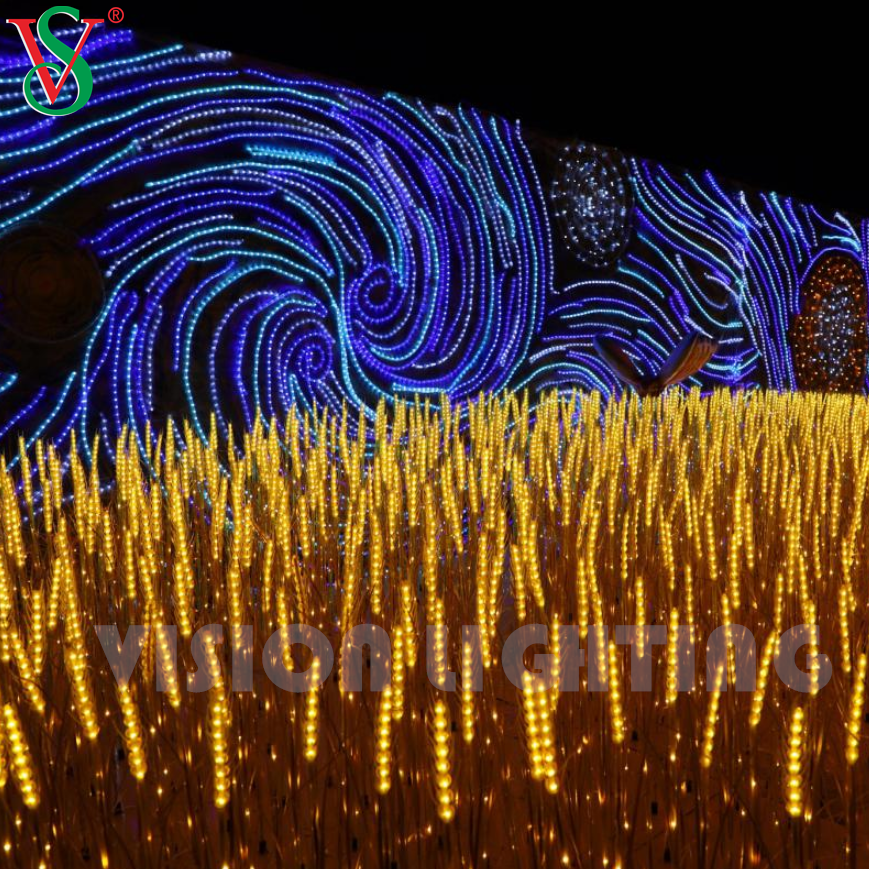 Lifelike Wheat Flower Plant Light for Outdoor Garden Landscape Display Decoration